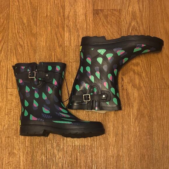 Western Chief Multicolored Raindrop Rain Boots Size 10 - Picture 3 of 13